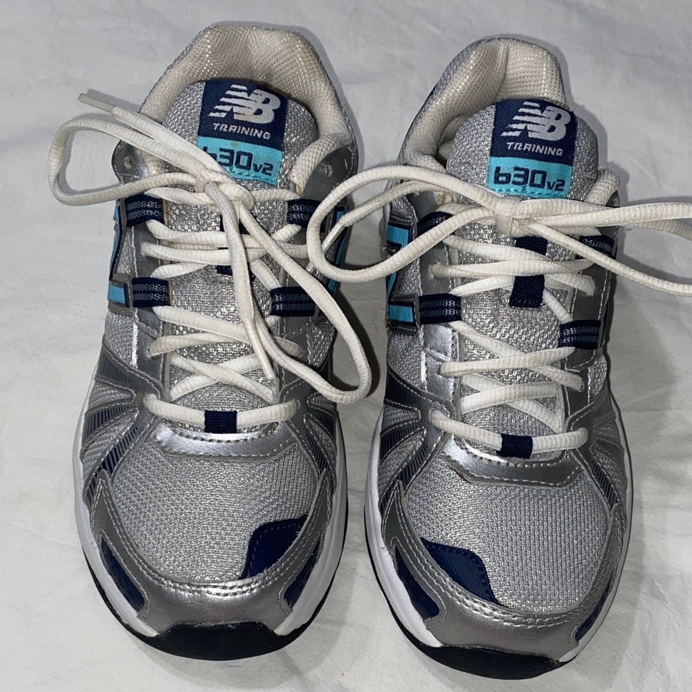 New Balance Women’s 630v2 Silver and Navy Sneakers